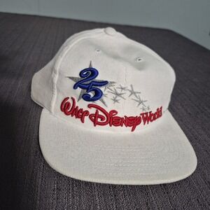 Vtg Walt Disney World 1996 25th Anniversary Corduroy Strap Back Hat USA MADE Cap